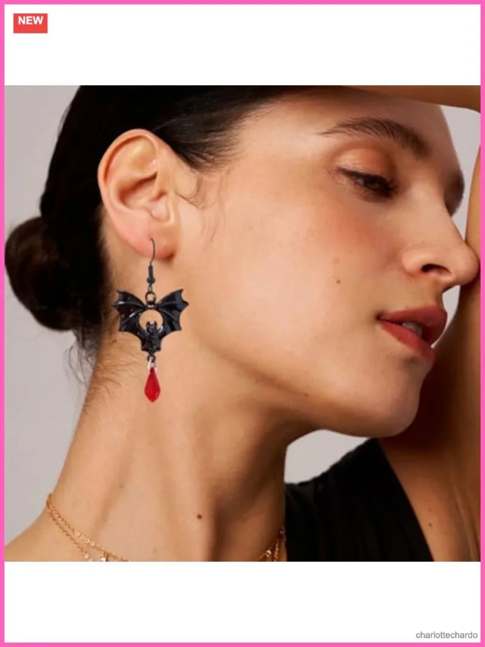Gothic Bat Spider Earrings Crystal Drop Dangle Punk Costume Jewelry